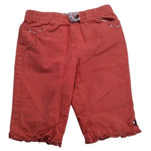 Red Wash Short w/ Embroidered Details